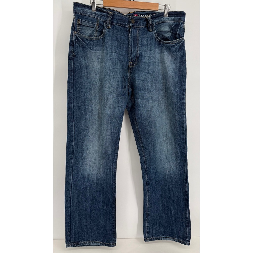 IZOD Mens Relaxed‎ Fit Straight Leg Jeans Blue Medium Wash 100% Cotton Sz 34x30